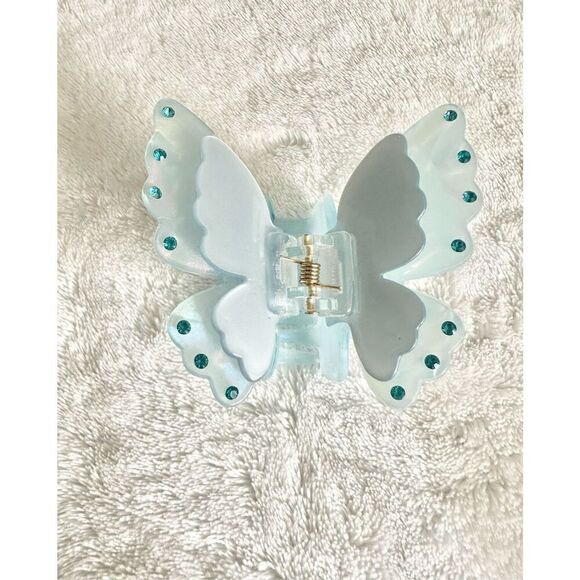 No Brand Accessories - Light blue rhinestone butterfly hair claw